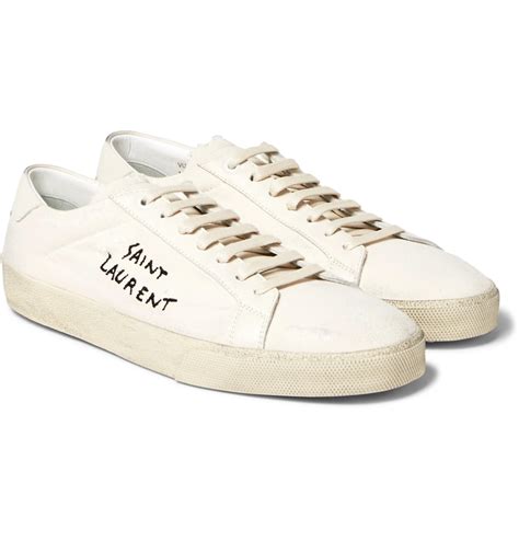 ysl white sneakers men's|saint laurent white sneakers.